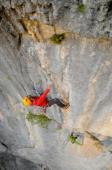 Guilhem  dans Ayahuasca 7c 300m L3 7c  / Les Gorges du Verdon (Paroi du Duc)